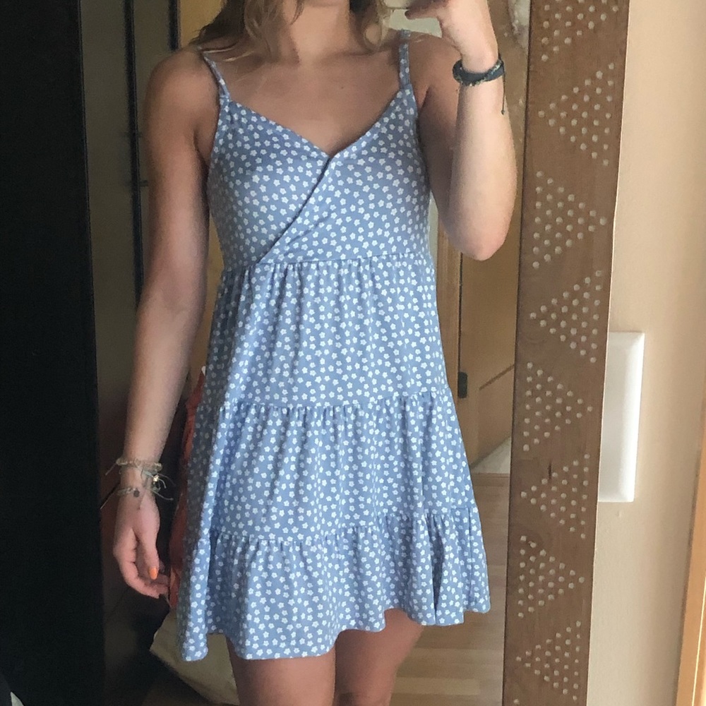 Hollister Blue Floral Mini Dress Size Medium